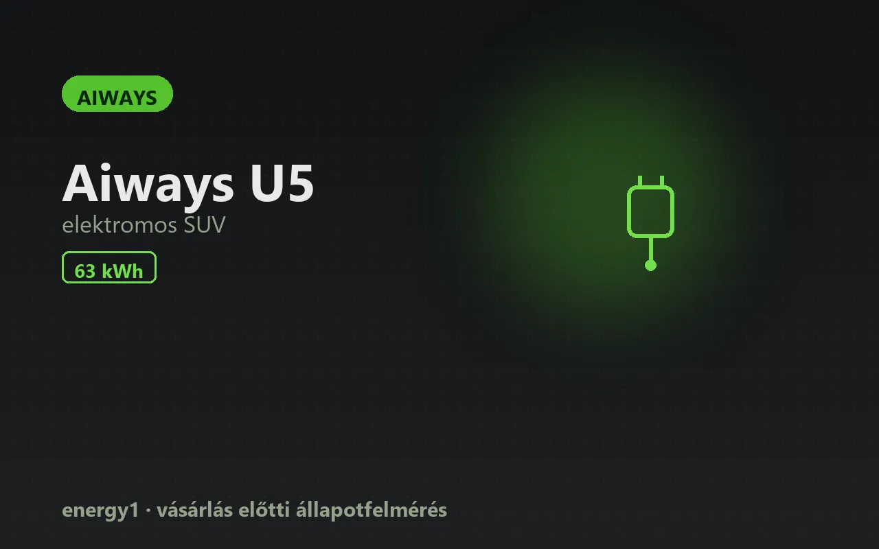 Aiways U5 elektromos autó állapotfelmérés