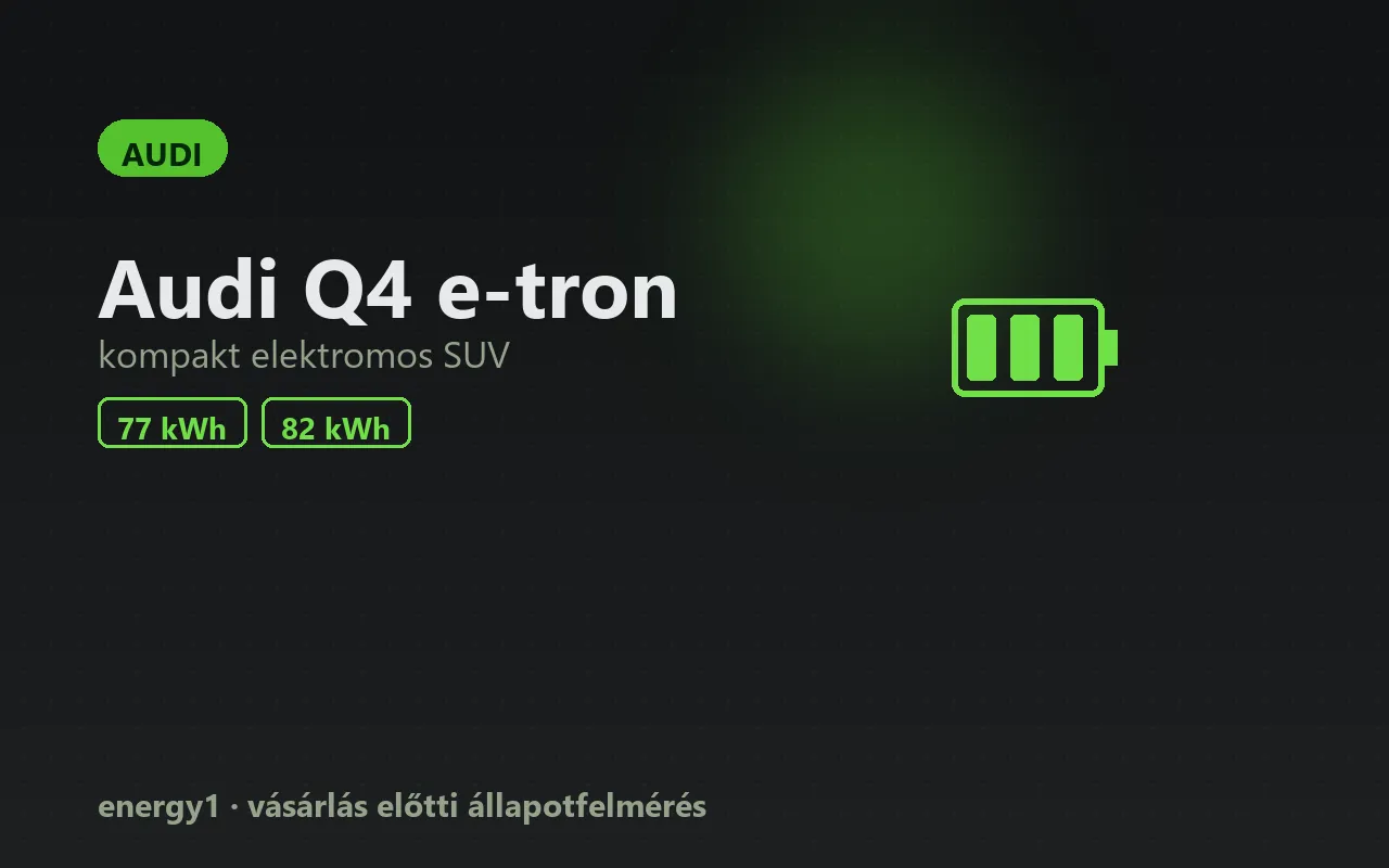 Audi Q4 e-tron elektromos autó állapotfelmérés