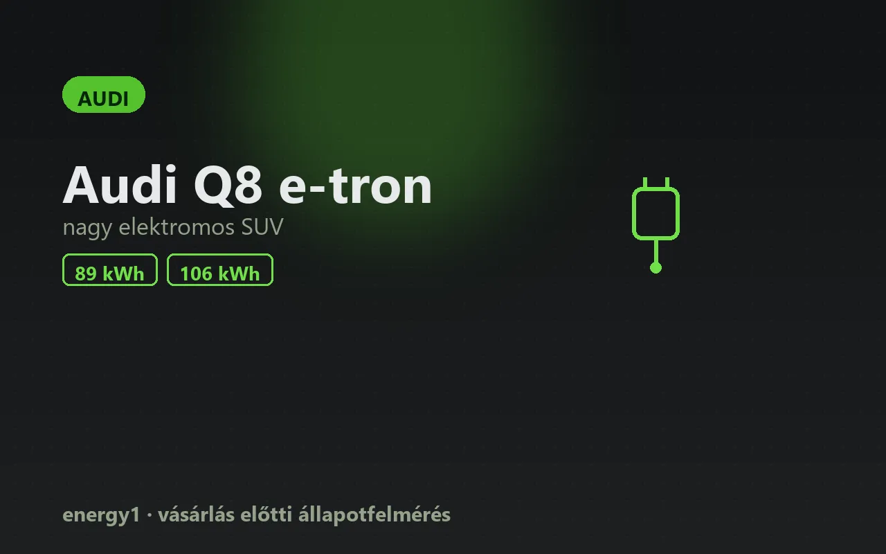 Audi Q8 e-tron elektromos autó vásárlás előtti állapotfelmérés