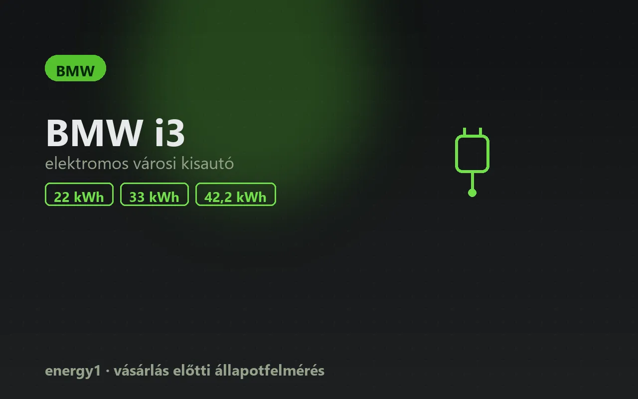 BMW i3 elektromos autó állapotfelmérés