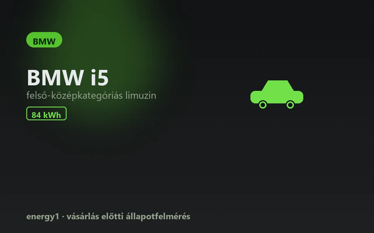 BMW i5 elektromos autó állapotfelmérés