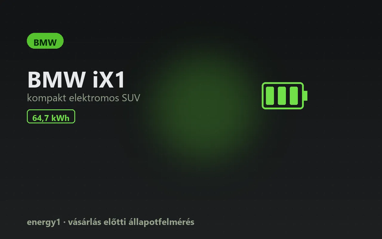 BMW iX1 elektromos autó állapotfelmérés