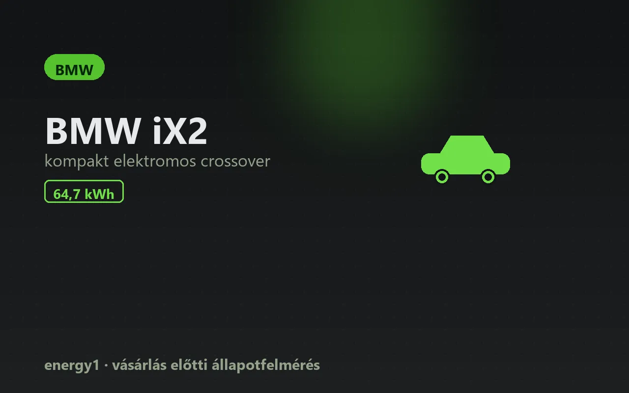 BMW iX2 elektromos autó állapotfelmérés