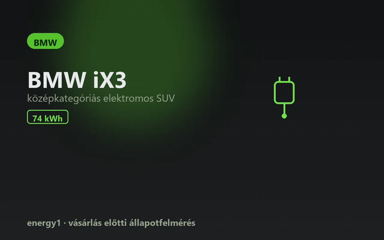 BMW iX3 elektromos autó állapotfelmérés