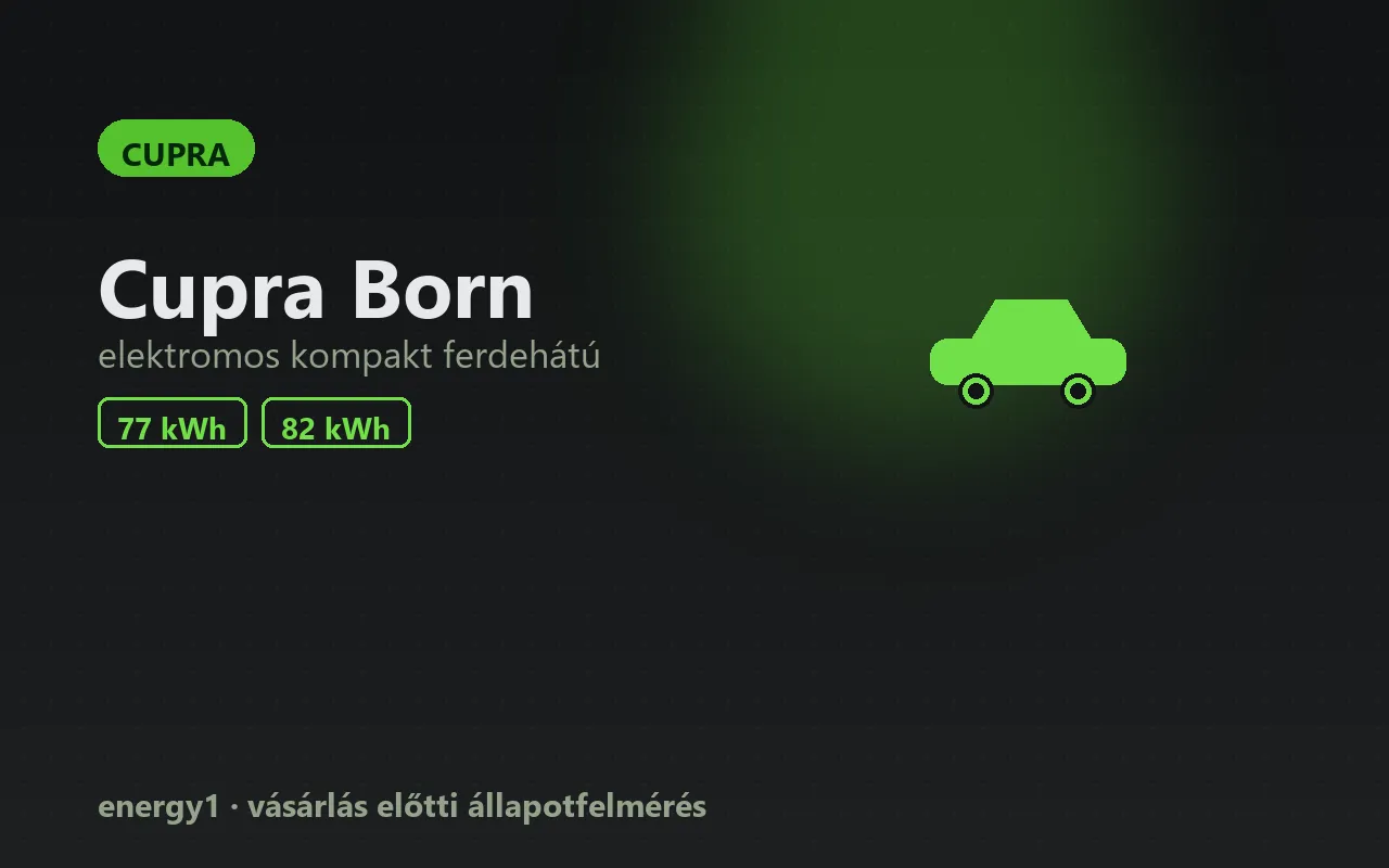 Cupra Born elektromos autó állapotfelmérés