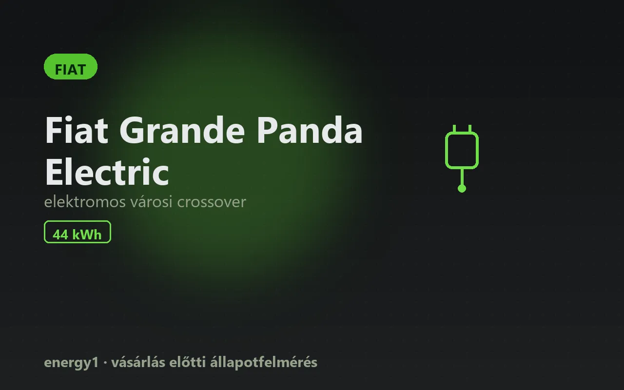 Fiat Grande Panda Electric elektromos autó állapotfelmérés