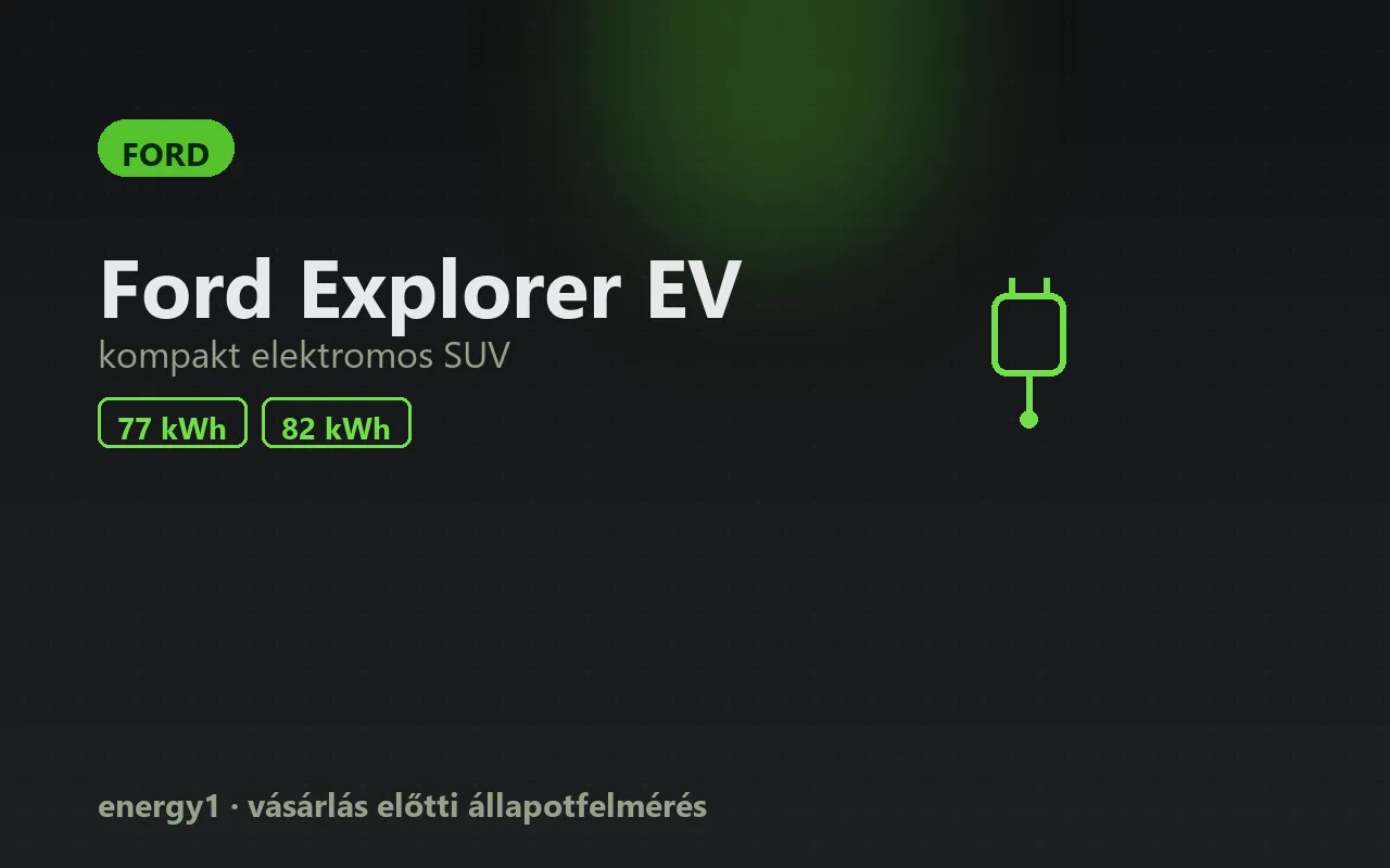 Ford Explorer EV elektromos autó állapotfelmérés