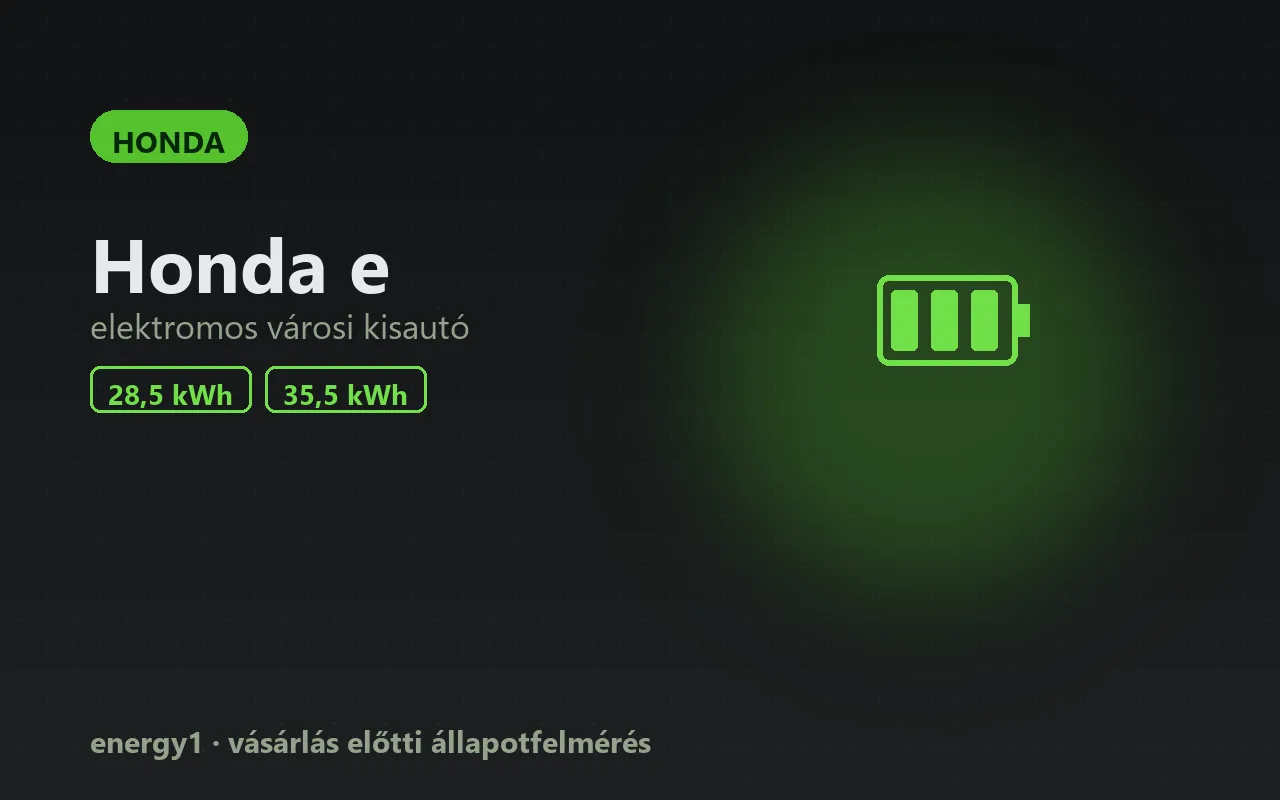 Honda e elektromos autó állapotfelmérés