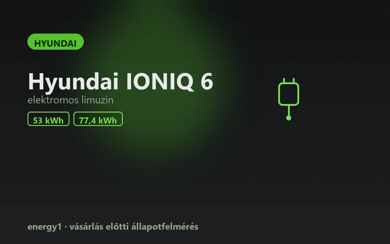 Hyundai IONIQ 6 elektromos autó állapotfelmérés