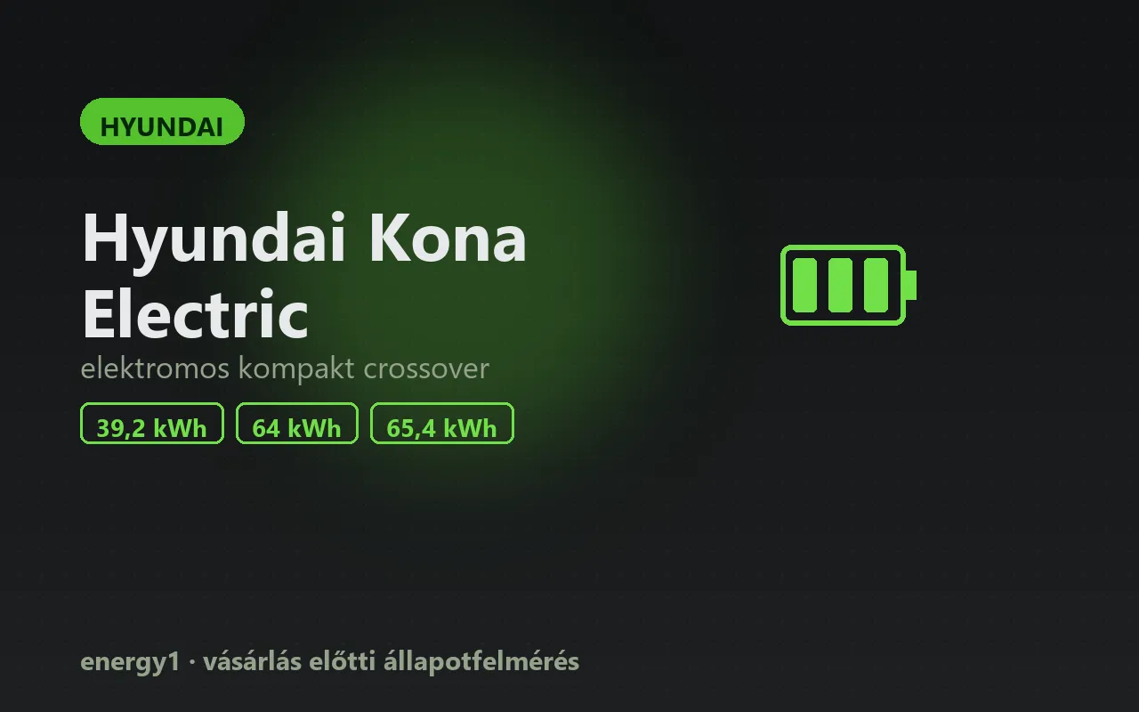 Hyundai Kona Electric elektromos autó állapotfelmérés
