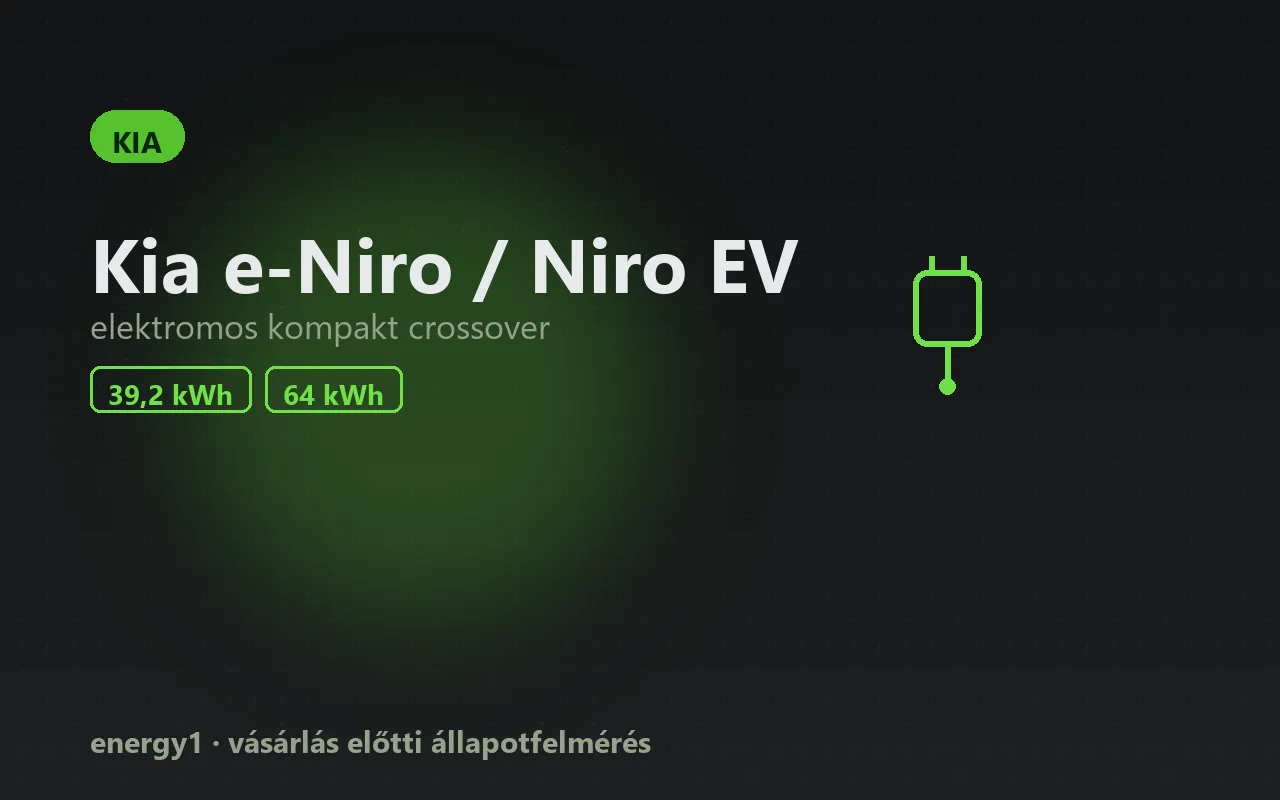 Kia e-Niro / Niro EV elektromos autó vásárlás előtti állapotfelmérés