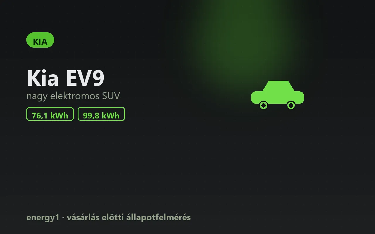 Kia EV9 elektromos autó állapotfelmérés