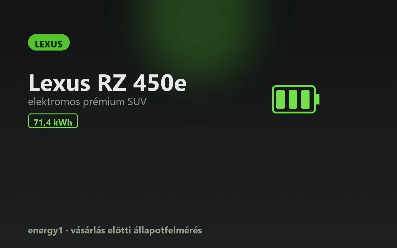 Lexus RZ 450e elektromos autó állapotfelmérés