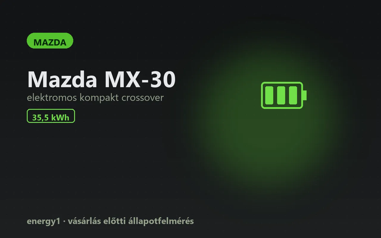 Mazda MX-30 elektromos autó vásárlás előtti állapotfelmérés