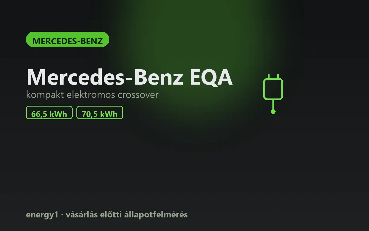 Mercedes-Benz EQA elektromos autó vásárlás előtti állapotfelmérés