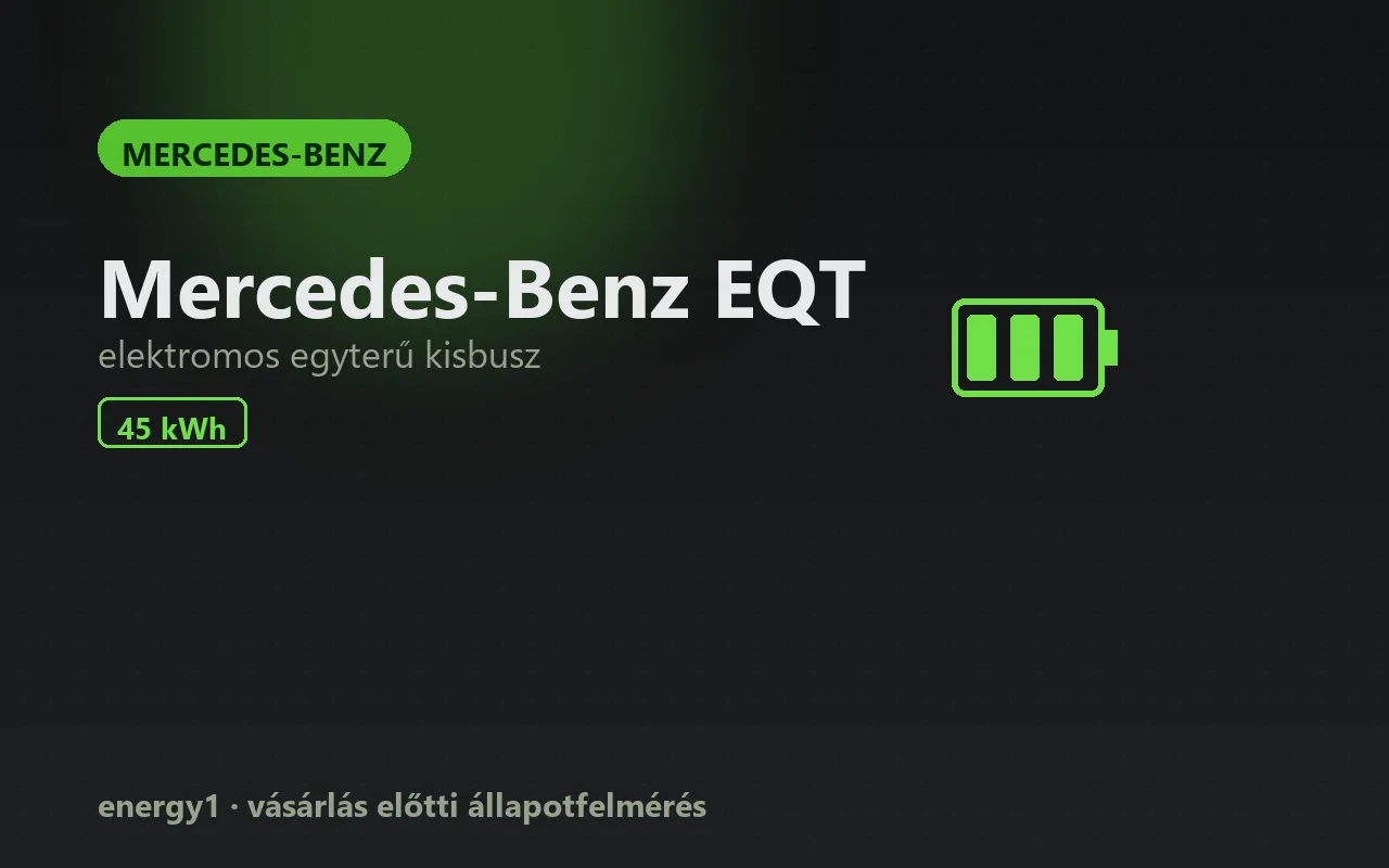 Mercedes-Benz EQT elektromos autó állapotfelmérés