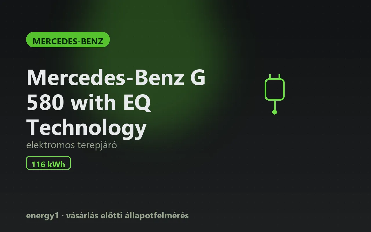 Mercedes-Benz G 580 with EQ Technology elektromos autó állapotfelmérés