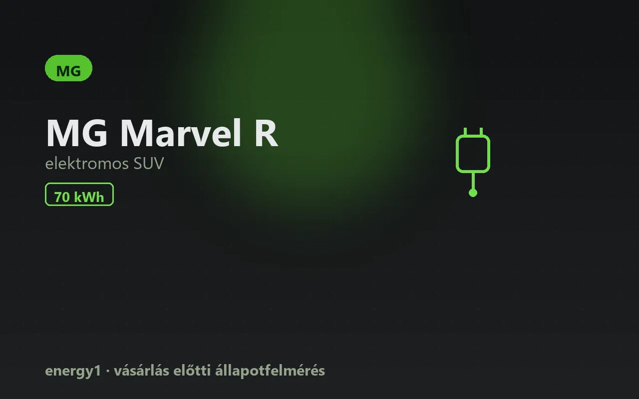 MG Marvel R elektromos autó állapotfelmérés