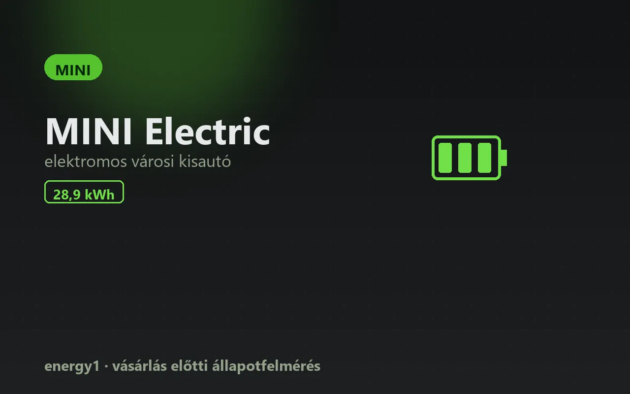 MINI Electric elektromos autó állapotfelmérés