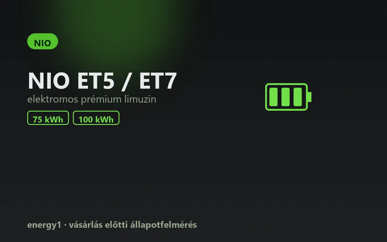 NIO ET5 / ET7 elektromos autó állapotfelmérés