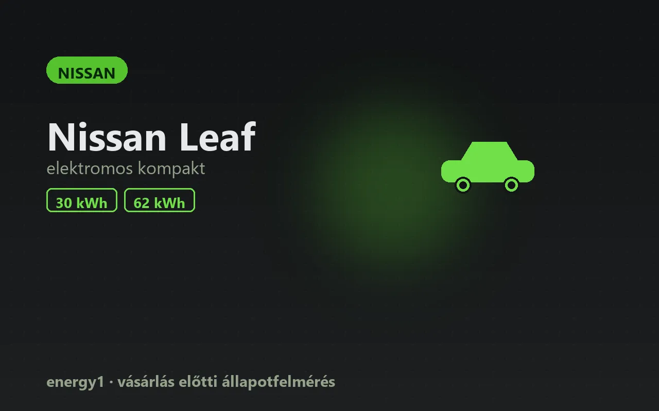 Nissan Leaf elektromos autó állapotfelmérés