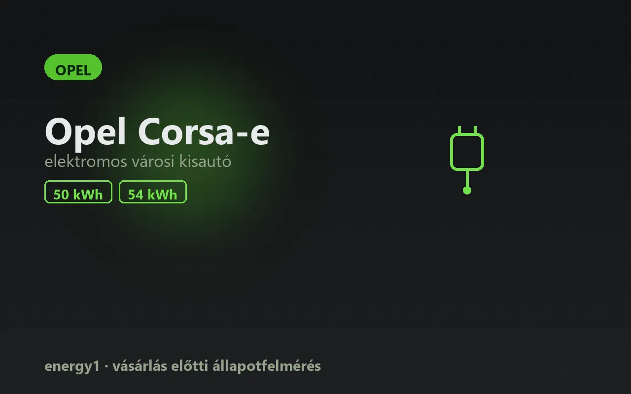 Opel Corsa-e elektromos autó állapotfelmérés