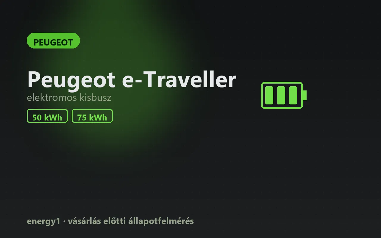 Peugeot e-Traveller elektromos autó állapotfelmérés