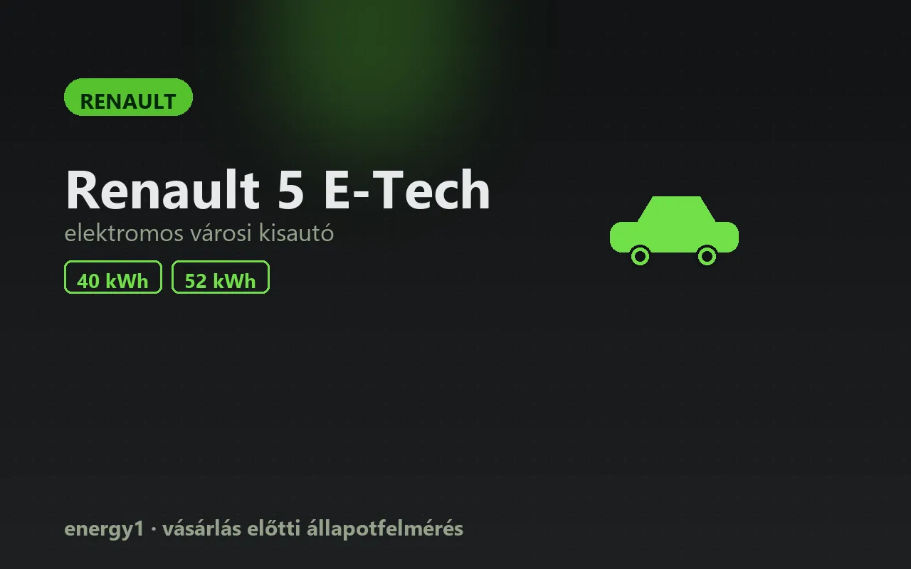 Renault 5 E-Tech elektromos autó állapotfelmérés
