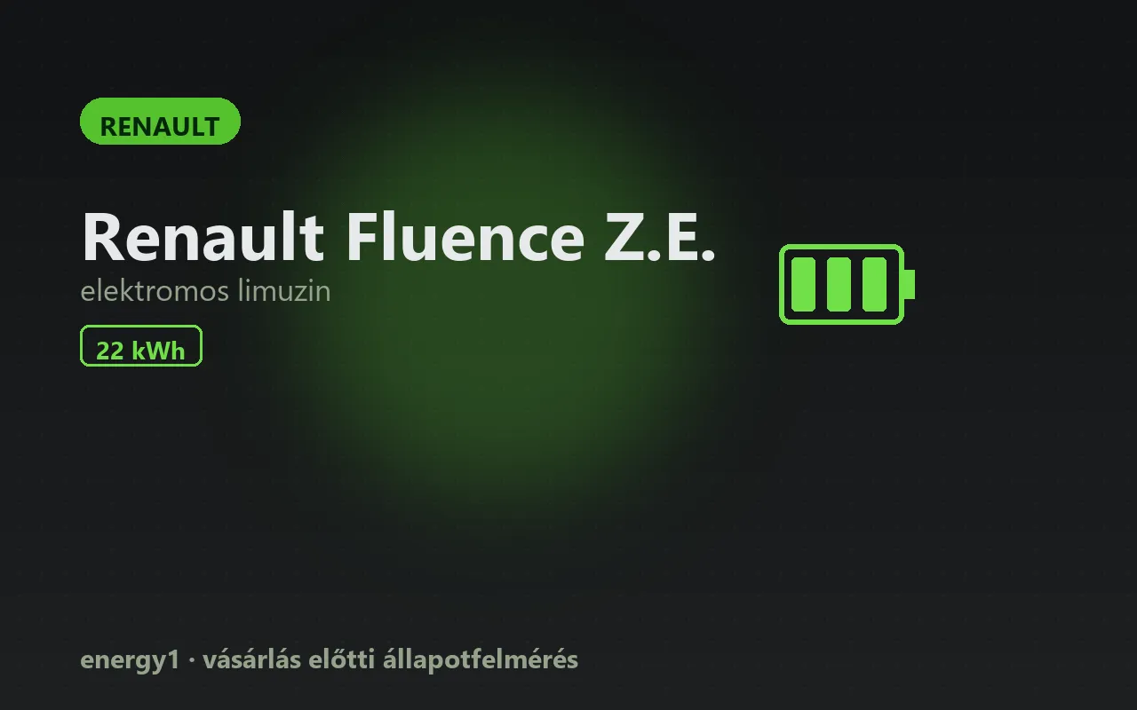 Renault Fluence Z.E. elektromos autó állapotfelmérés