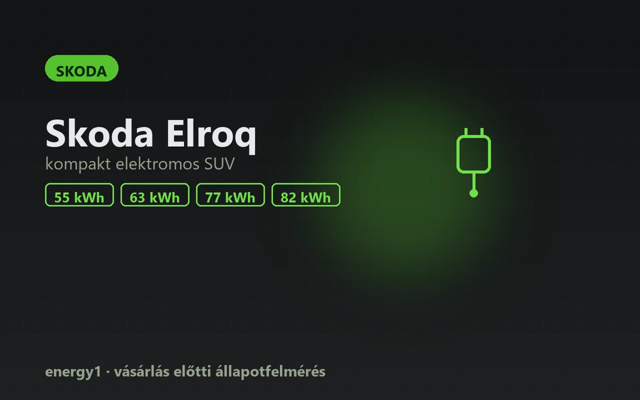 Skoda Elroq elektromos autó állapotfelmérés