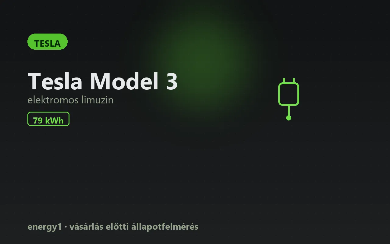Tesla Model 3 elektromos autó