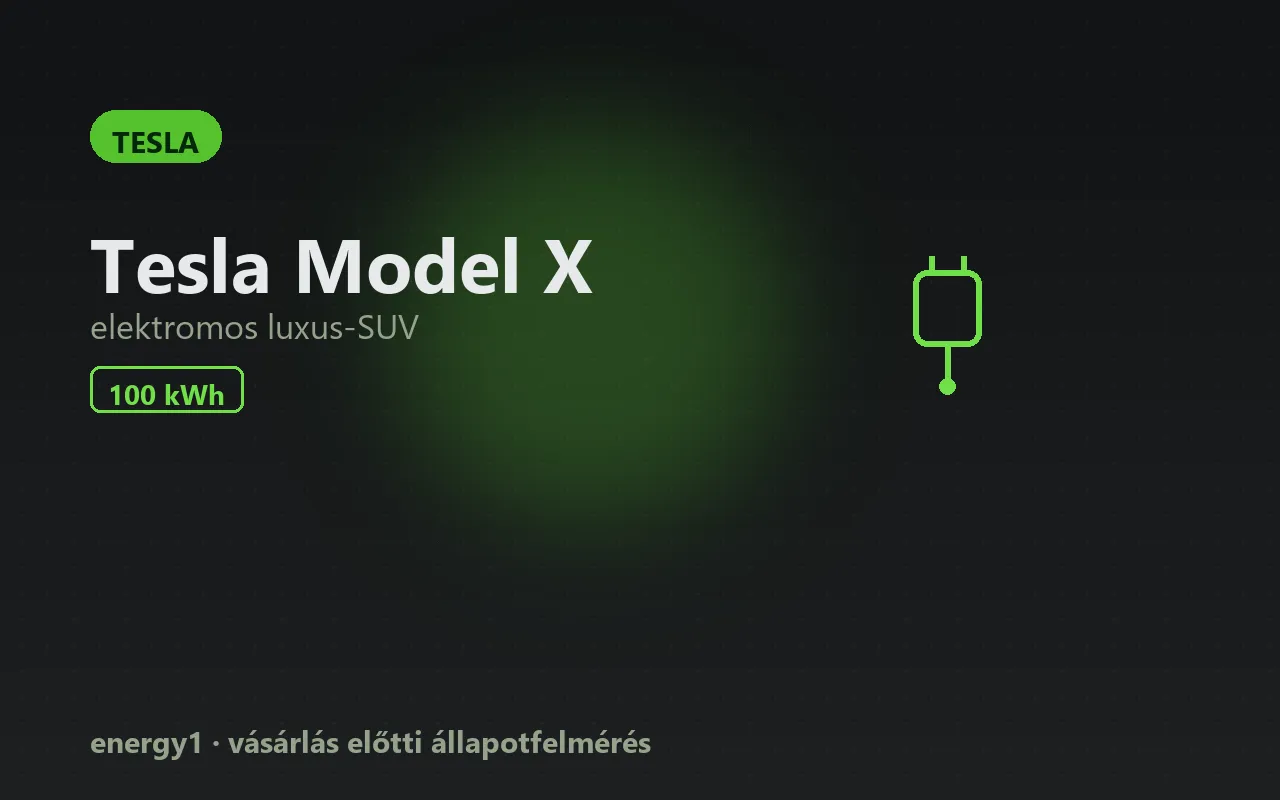 Tesla Model X elektromos autó állapotfelmérés