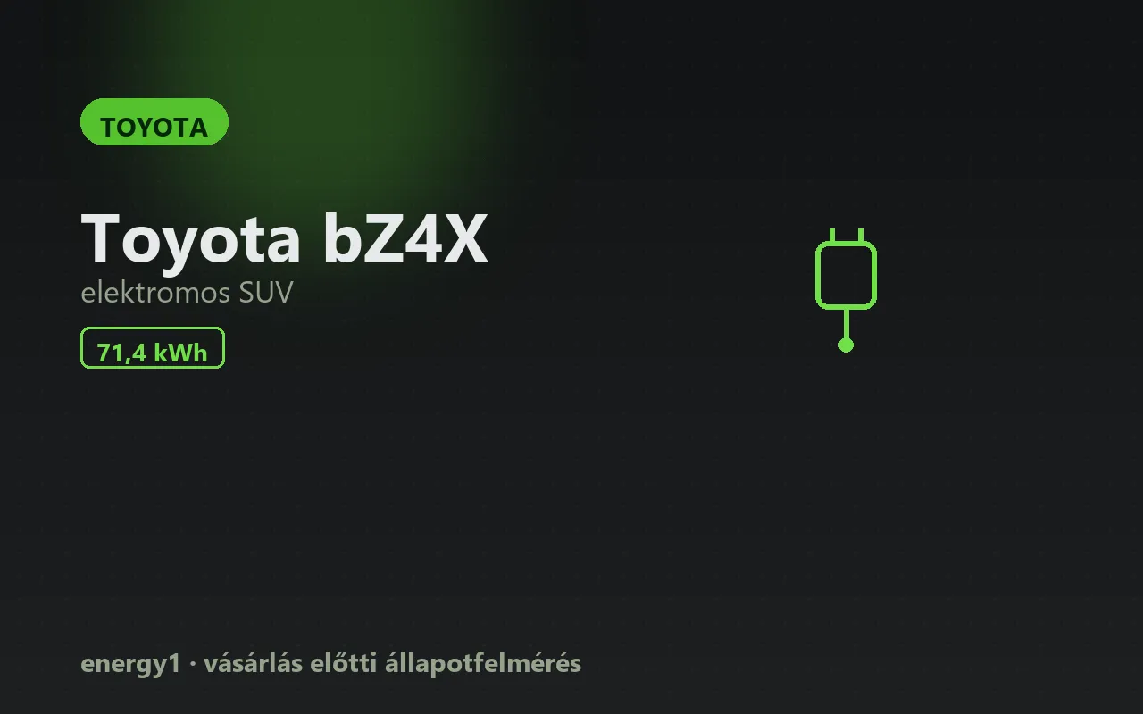 Toyota bZ4X elektromos autó állapotfelmérés