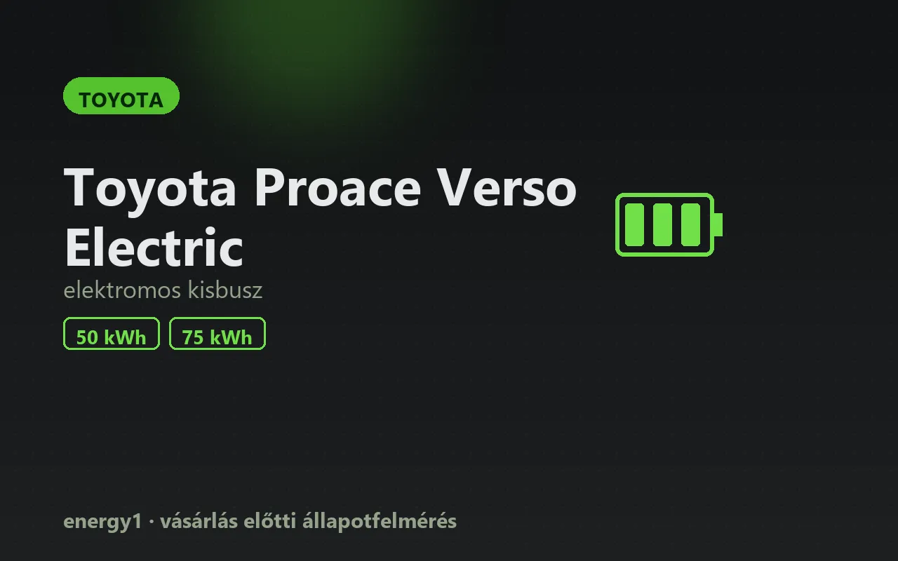 Toyota Proace Verso Electric elektromos autó állapotfelmérés