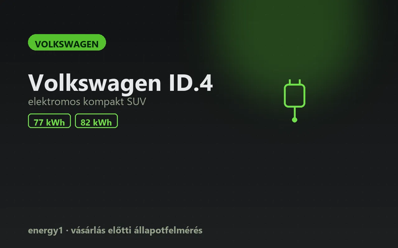 Volkswagen ID.4 elektromos autó állapotfelmérés
