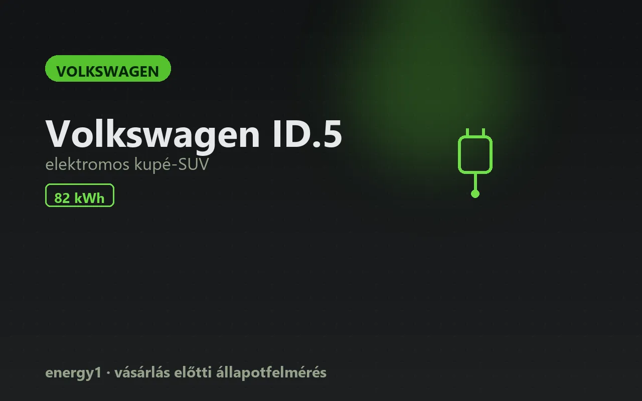 Volkswagen ID.5 elektromos autó állapotfelmérés