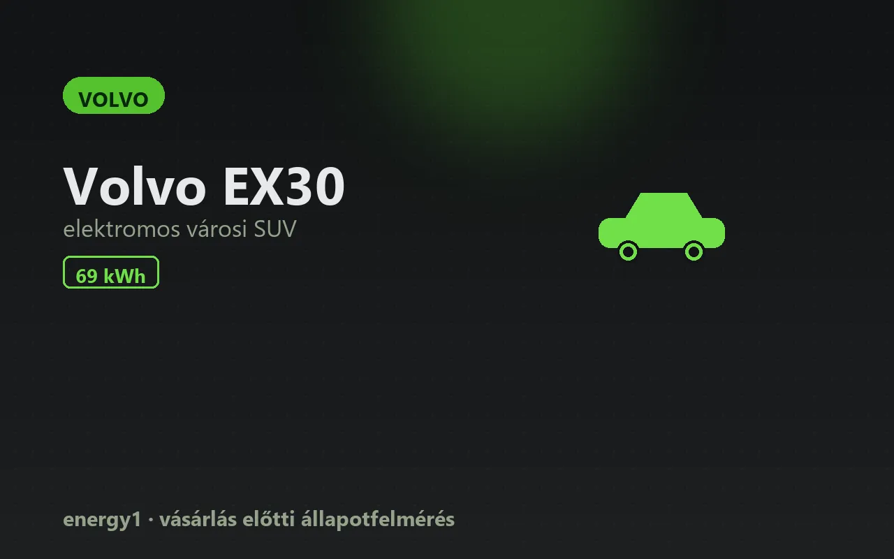 Volvo EX30 elektromos autó állapotfelmérés