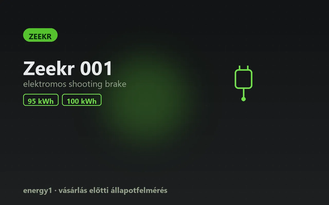 Zeekr 001 elektromos autó állapotfelmérés