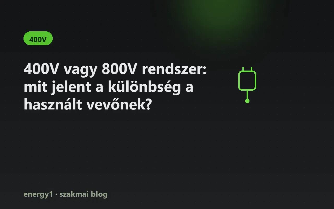 400V vagy 800V rendszer: mit jelent a különbség a használt vevőnek? - 400v
