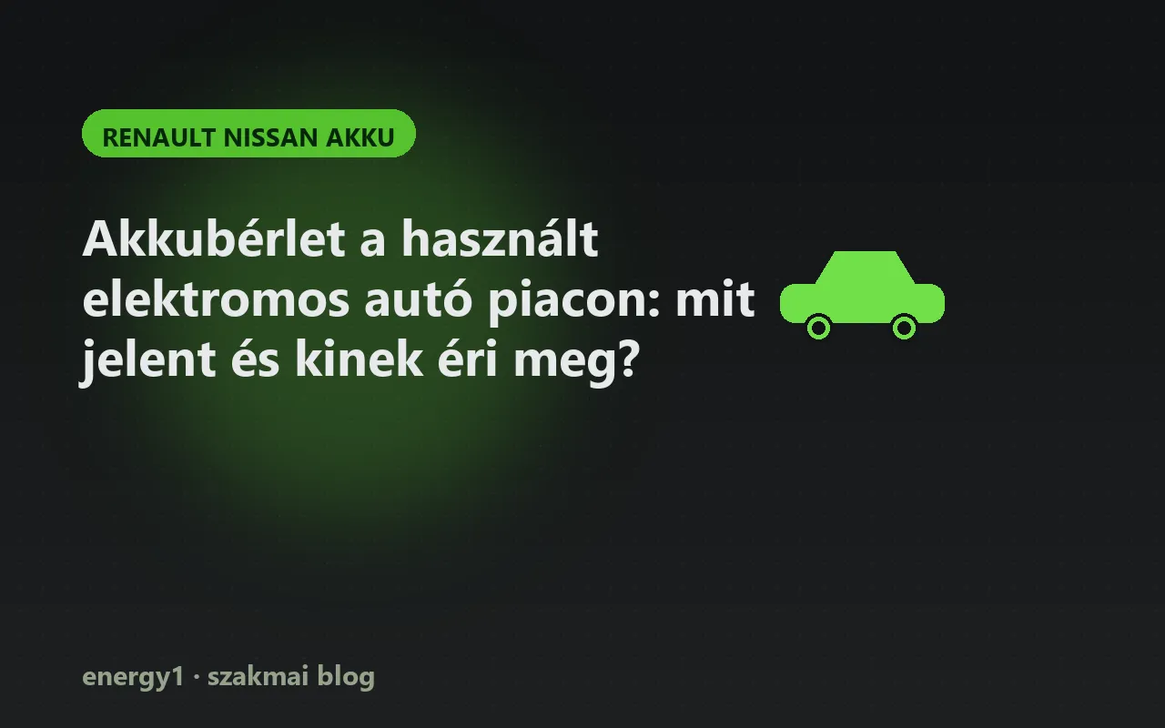Akkubérlet a használt elektromos autó piacon: mit jelent és kinek éri meg? - renault nissan akku