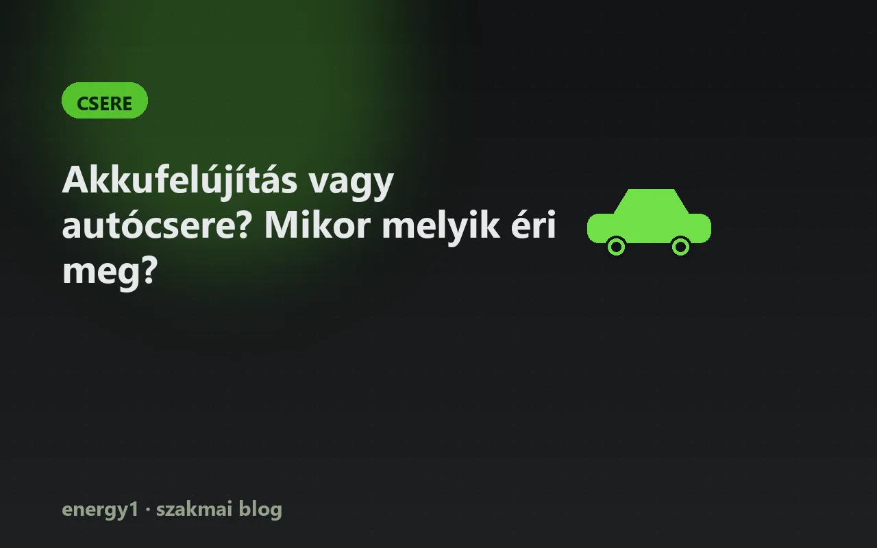 Akkufelújítás vagy autócsere? Mikor melyik éri meg? - csere