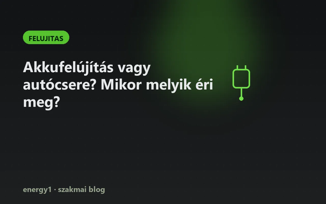 Akkufelújítás vagy autócsere? Mikor melyik éri meg? - felujitas