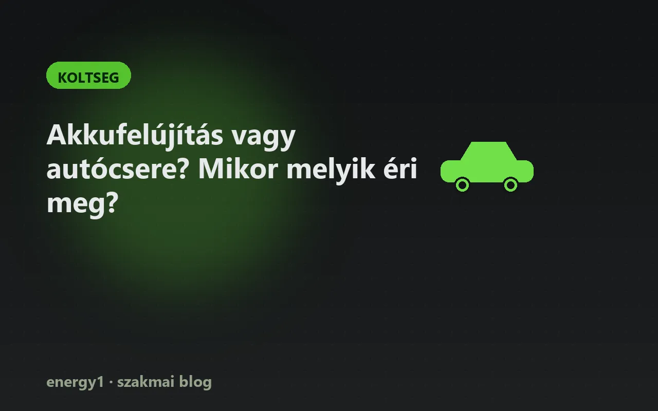 Akkufelújítás vagy autócsere? Mikor melyik éri meg? - koltseg