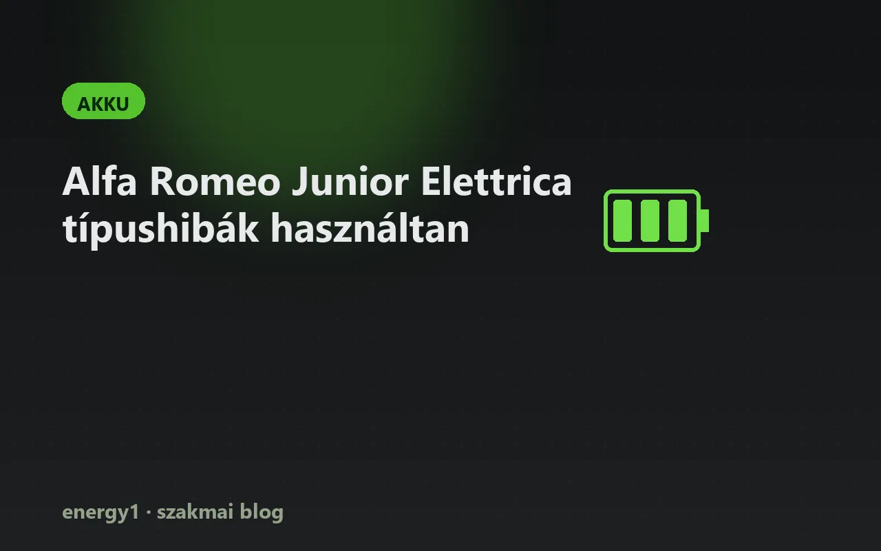 Alfa Romeo Junior Elettrica típushibák használtan - akku