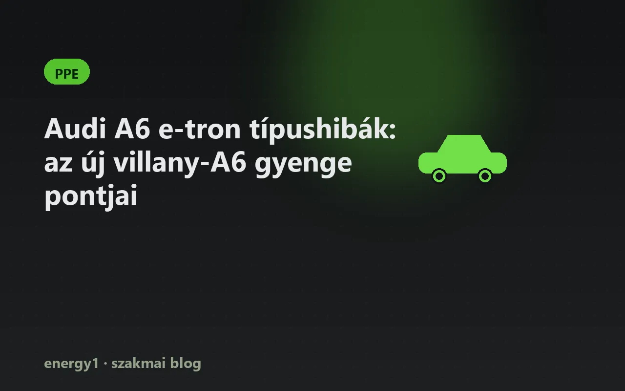 Audi A6 e-tron típushibák: az új villany-A6 gyenge pontjai - ppe