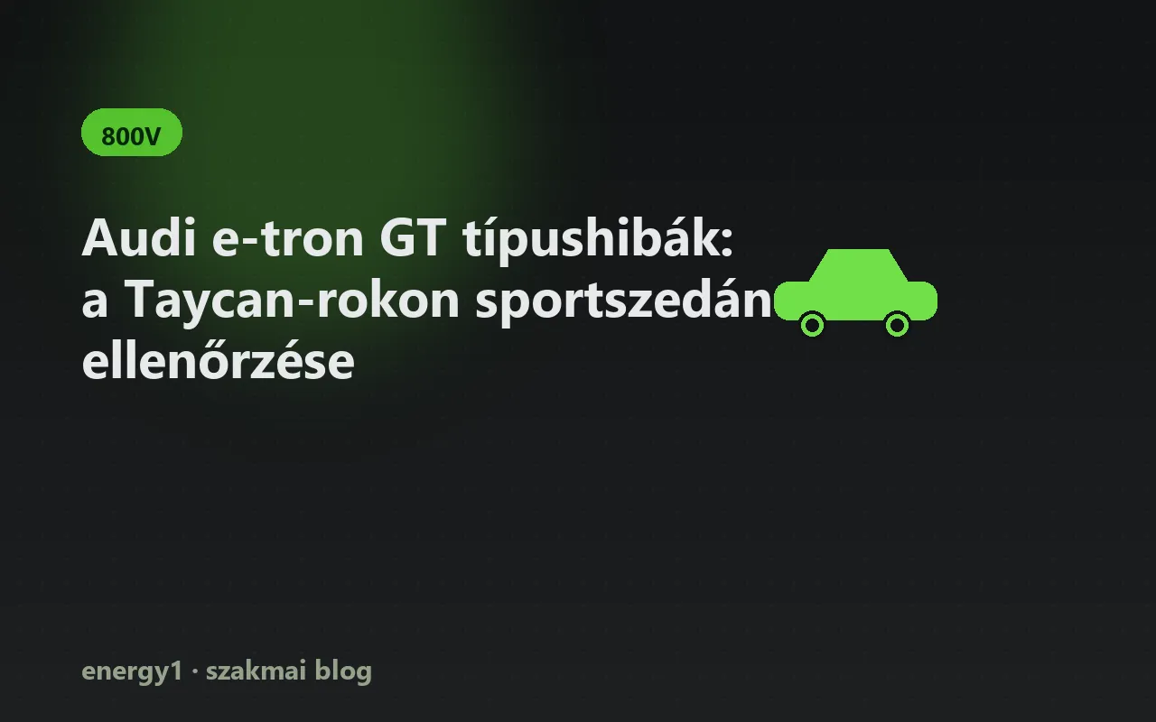 Audi e-tron GT típushibák: a Taycan-rokon sportszedán ellenőrzése - 800v