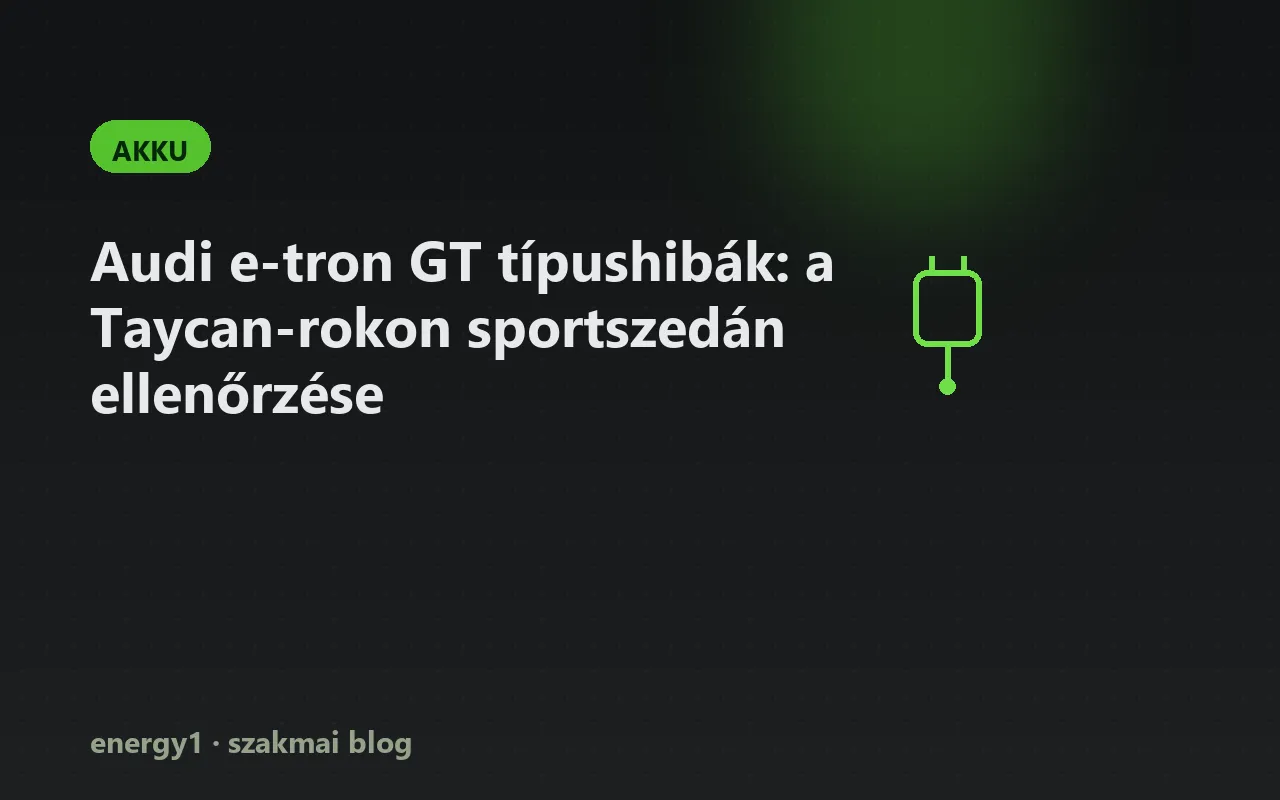 Audi e-tron GT típushibák: a Taycan-rokon sportszedán ellenőrzése - akku