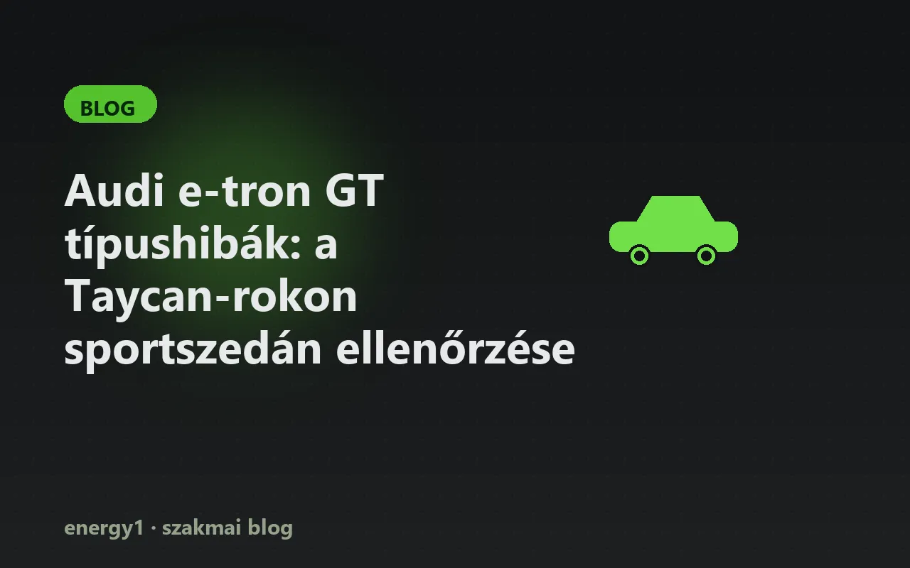 Audi e-tron GT típushibák: a Taycan-rokon sportszedán ellenőrzése
