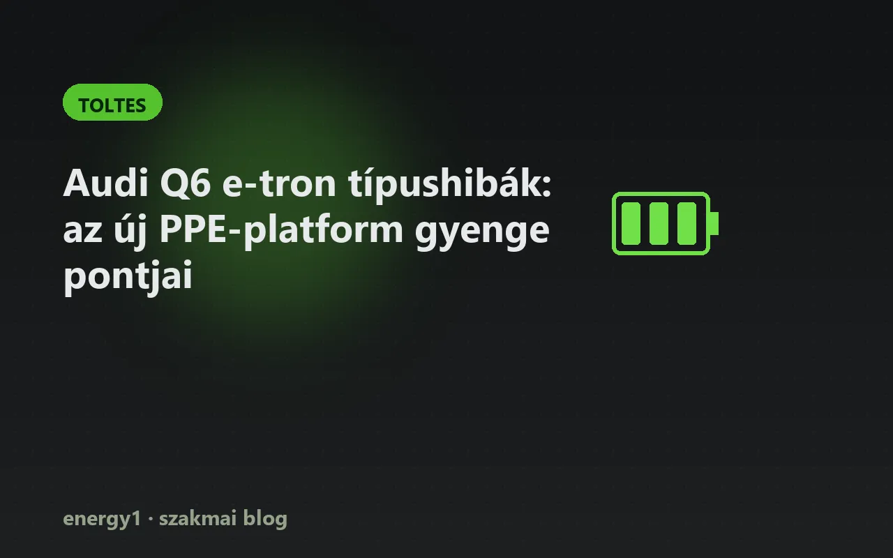 Audi Q6 e-tron típushibák: az új PPE-platform gyenge pontjai - toltes