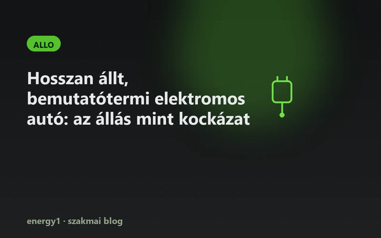 Hosszan állt, bemutatótermi elektromos autó: az állás mint kockázat - allo